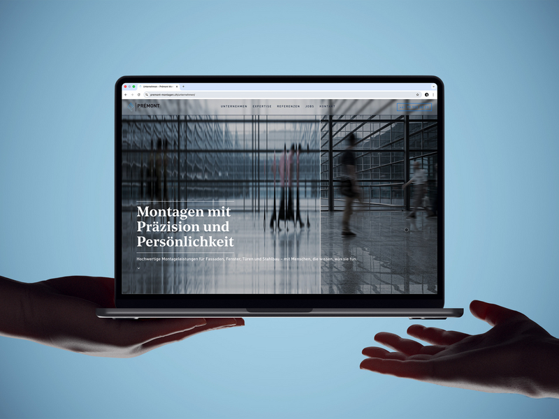 Modernes, responsives Webdesign für Prémont Montagen AG